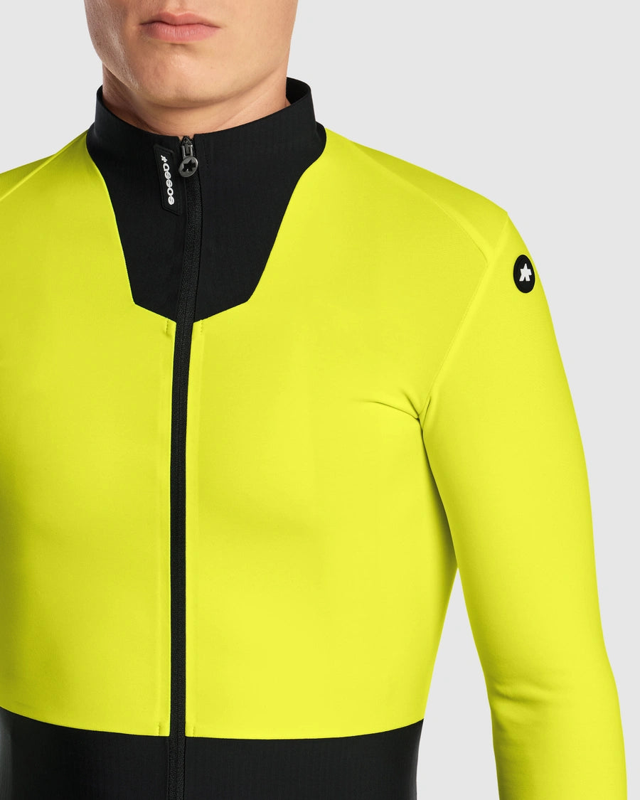 新商品【ASSOS / アソス】EQUIPE R SPRING FALL JERSEY S11 optic yellow（春秋向け 正面と腕はフリース、背面はメッシュのエアロフィットジャージ）